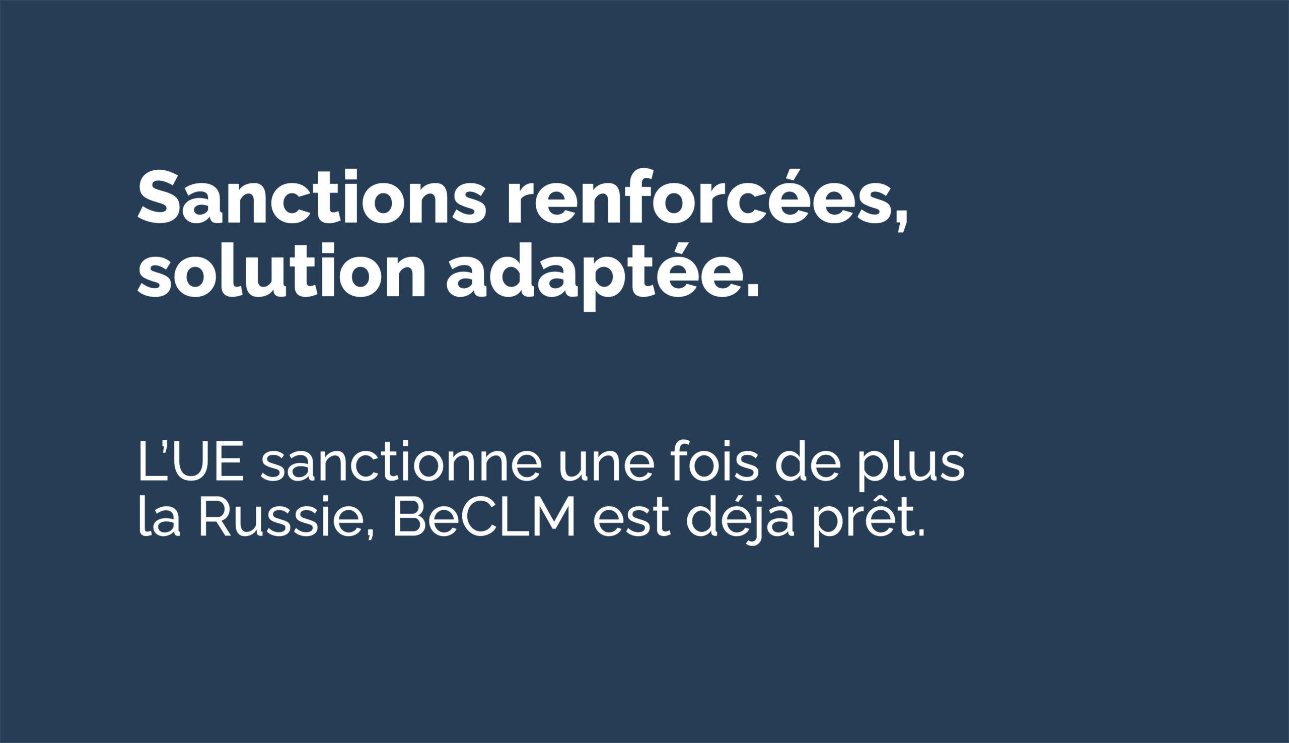 -Sanctions UE : BeCLM intègre le 17e paquet sans délai