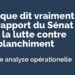 raport du Sénat sur la lutte anti blanchiment