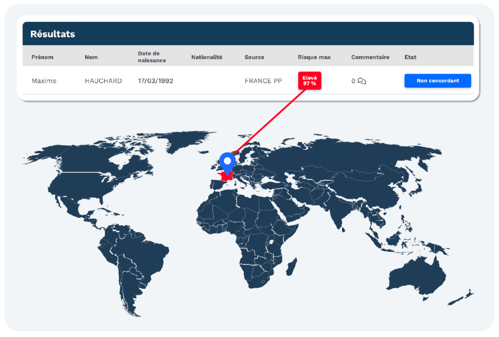 map monde des données de sanctions avec BeCLM